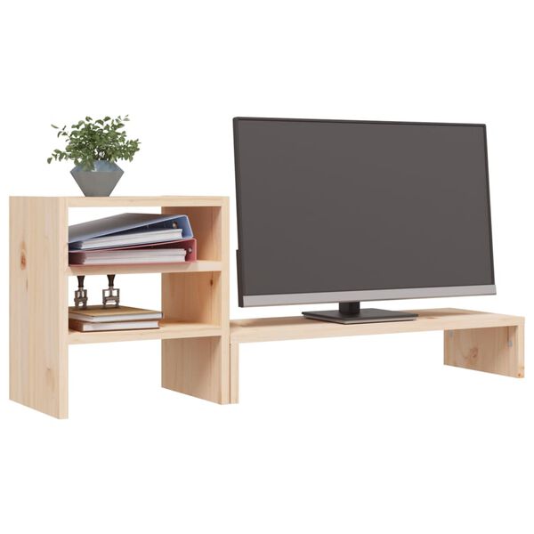 vidaXL Support pour moniteur 81x20x30 cm Bois de pin solide