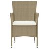 vidaXL Ensemble à manger de jardin et coussins 7 pcs Poly rotin Beige