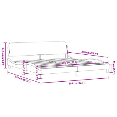 vidaXL Cadre de lit sans matelas blanc et noir 200x200 cm similicuir