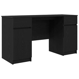 vidaXL Bureau Ch&ecirc;ne noir 140 x 49 x 76 cm Bois d'ing&eacute;nierie