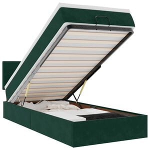 vidaXL Cadre de lit ottoman avec matelas vert fonc&eacute; 80x200 cm velours