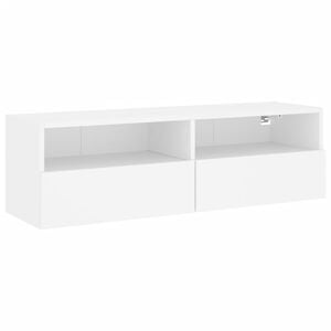 vidaXL Meuble TV mural blanc 100x30x30 cm bois d'ing&eacute;nierie