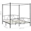 vidaXL Cadre de lit sans matelas avec baldaquin noir 180x200 cm métal