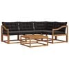 vidaXL Ensemble de canap&eacute;s d'ext&eacute;rieur 5 pc 4 place Naturel et noir