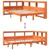 vidaXL Lit biblioth&egrave;que sans matelas cire marron 135x190 cm pin massif
