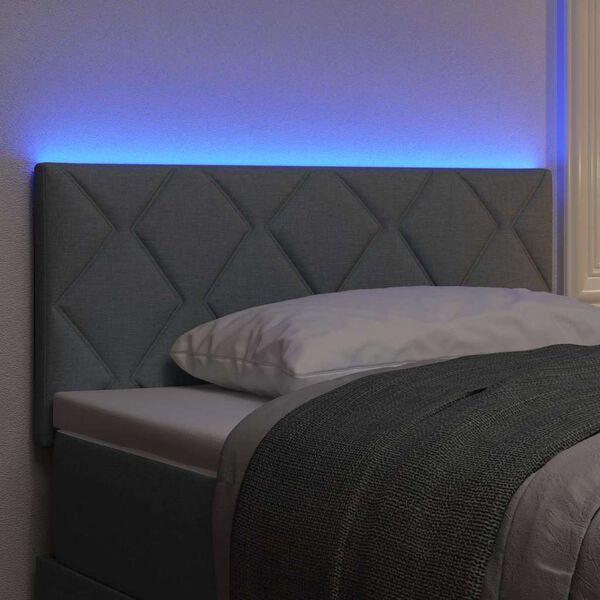 vidaXL T&ecirc;te de lit Gris clair 90 cm tissu