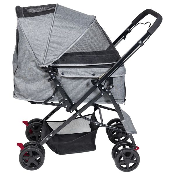 Animal Boulevard Poussette &agrave; animaux de compagnie S 77x52x95 cm Gris