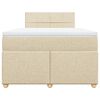 vidaXL Sommier &agrave; lattes de lit avec matelas cr&egrave;me 120x190 cm tissu