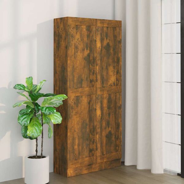 vidaXL Armoire à livres Chêne fumé 82,5x30,5x185,5cm Bois d'ingénierie