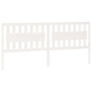 vidaXL T&ecirc;te de lit Blanc 205,5x4x100 cm Bois massif de pin