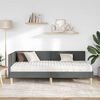 vidaXL Cadre de lit d'angle avec matelas Autre 2 pcs Gris tissu