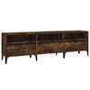 vidaXL Meuble TV ch&ecirc;ne fum&eacute; 150x30x44,5 cm bois d'ing&eacute;nierie