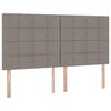 vidaXL Lit avec des lumi&egrave;res &agrave; LED Taupe 180 x 200 cm tissu