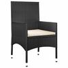 vidaXL Salon de jardin 4 pcs avec coussins Noir R&eacute;sine tress&eacute;e