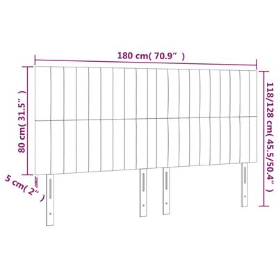 vidaXL Têtes de lit 4 pcs Crème 90x5x78/88 cm Tissu