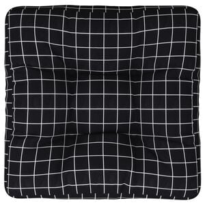 vidaXL Coussin de palette motif &agrave; carreaux noir 50x50x12 cm tissu