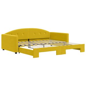 vidaXL Lit de jour avec lit gigogne jaune 100x200 cm velours