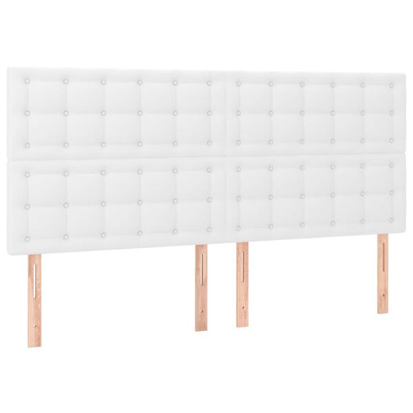 vidaXL T&ecirc;te de lit blanche 160 x 5 x 118/128 cm similicuir