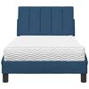 vidaXL Lit avec matelas Hanko bleu 90x200 cm tissu