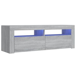 vidaXL Meuble TV avec lumi&egrave;res LED sonoma gris 120x35x40 cm