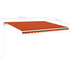 vidaXL Auvent manuel r&eacute;tractable avec poteaux 4x3,5 m Orange et marron