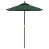 vidaXL Parasol de jardin avec m&acirc;t en bois vert 196x231 cm