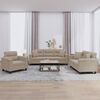 vidaXL Ensemble de canap&eacute;s 3 pcs avec coussins Taupe Tissu microfibre