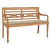 vidaXL Banc Batavia avec coussin beige 150 cm Bois de teck massif