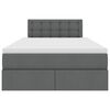 vidaXL Lit avec rangement et LED Gris fonc&eacute; 120 x 190 cm tissu