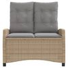 vidaXL Banc inclinable de jardin avec coussins beige r&eacute;sine tress&eacute;e