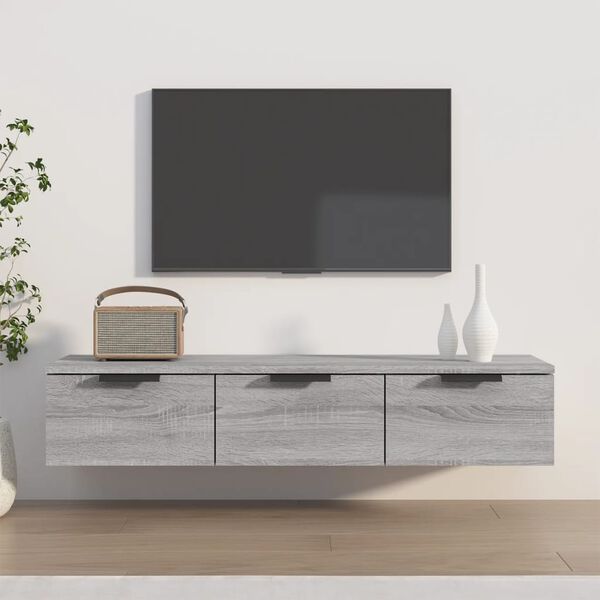 vidaXL Armoire murale Sonoma gris 102x30x20 cm Bois d'ing&eacute;nierie
