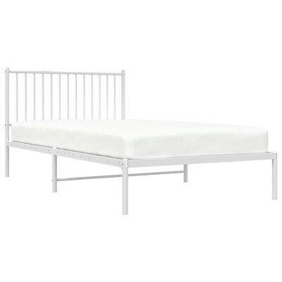 vidaXL Cadre de lit métal sans matelas et tête de lit blanc 107x203 cm