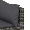 vidaXL Salon de jardin 3 pcs avec coussins Gris R&eacute;sine tress&eacute;e