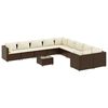 vidaXL Salon de jardin et coussins 11 pcs marron r&eacute;sine tress&eacute;e