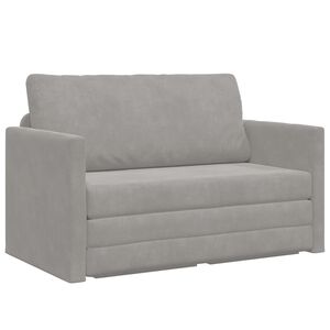 vidaXL Canap&eacute;-Lit Gris clair 124 x 71 x 78 cm Velours