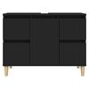 vidaXL Meuble d'&eacute;vier noir 80x33x60 cm bois d'ing&eacute;nierie