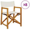 vidaXL Chaises de jardin pliables lot de 8 blanc cr&egrave;me tissu