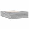 vidaXL Cadre de lit sans matelas sonoma gris 135x190 cm