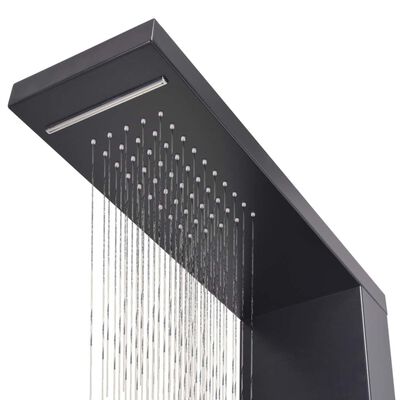 vidaXL Système de panneau de douche Aluminium Mat Noir