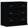vidaXL Buffets 3 pcs noir bois d'ing&eacute;nierie