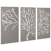 vidaXL Décorations murales jardin 3 pcs 105x55 cm design d'arbre acier