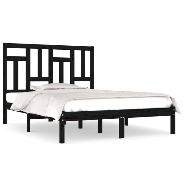 vidaXL Cadre de lit sans matelas noir 200x200 cm bois massif de pin