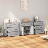 vidaXL Buffets 3 pcs Sonoma gris Bois d'ing&eacute;nierie