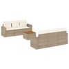 vidaXL Salon de jardin avec coussins 7 pcs beige r&eacute;sine tress&eacute;e