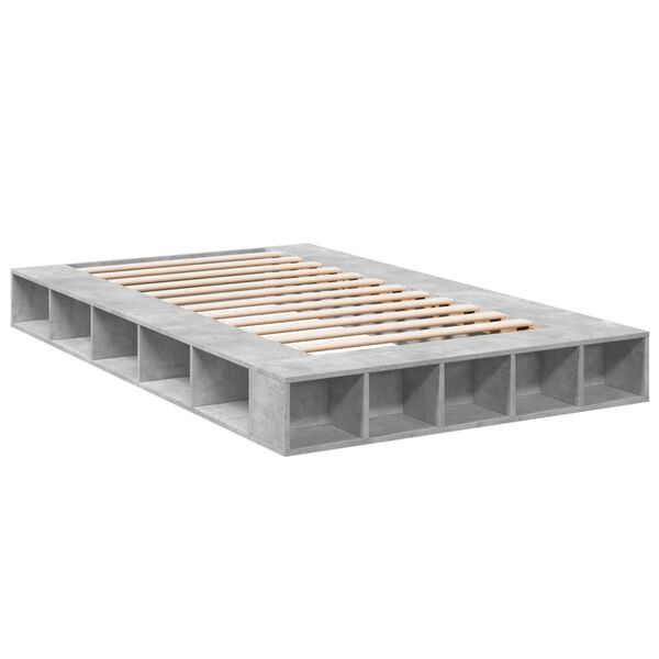 vidaXL Cadre de lit sans matelas gris b&eacute;ton 140x190 cm