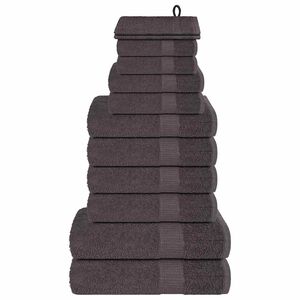 vidaXL Ensemble de serviettes 12 pcs FROGN anthracite 100% coton