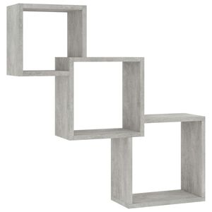vidaXL &Eacute;tag&egrave;res murales cubiques gris b&eacute;ton 68x15x68cm bois ing&eacute;nierie
