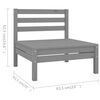 vidaXL Salon de jardin 7 pcs Bois de pin massif Gris