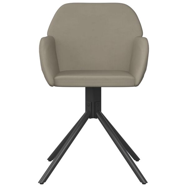 vidaXL Chaises &agrave; manger pivotantes lot de 2 gris clair velours