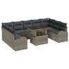vidaXL Ensemble de canap&eacute; de jardin 10 pc Gris Poly rotin